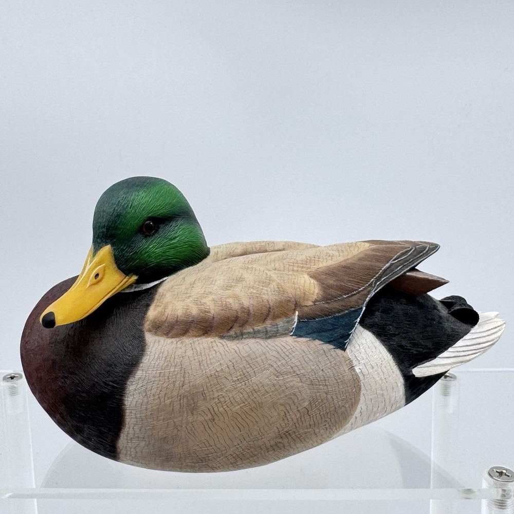 George‎ Kruth Mallard Drake Duck Decoy Wood-Looking Resin by Danbury Mint 5.5Lx3